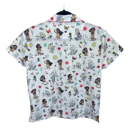 Disney Animators series pajama shirt Princesses women’s small button up - Picture 2 of 8